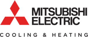 Mitsubishi Electric Cooling & Heating official logo | Robert B. Payne The Mitsubishi Electric Cooling & Heating logo, showing the iconic three red diamonds next to the bold black "MITSUBISHI ELECTRIC" text, with "COOLING & HEATING" written in a spaced-out font underneath