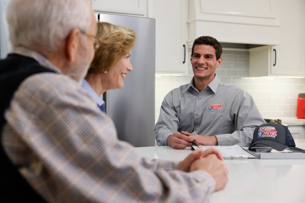 RBP tech speaking with a homeowners | Robert B. Payne Robert B. Payne technician speaking with a Fredericksburg homeowners